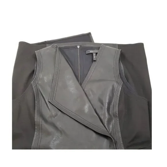 black leather bustier dress Tommyrot Lace Detail Corset Dress w/ Faux Leather Shoulder Straps in Black M / Black